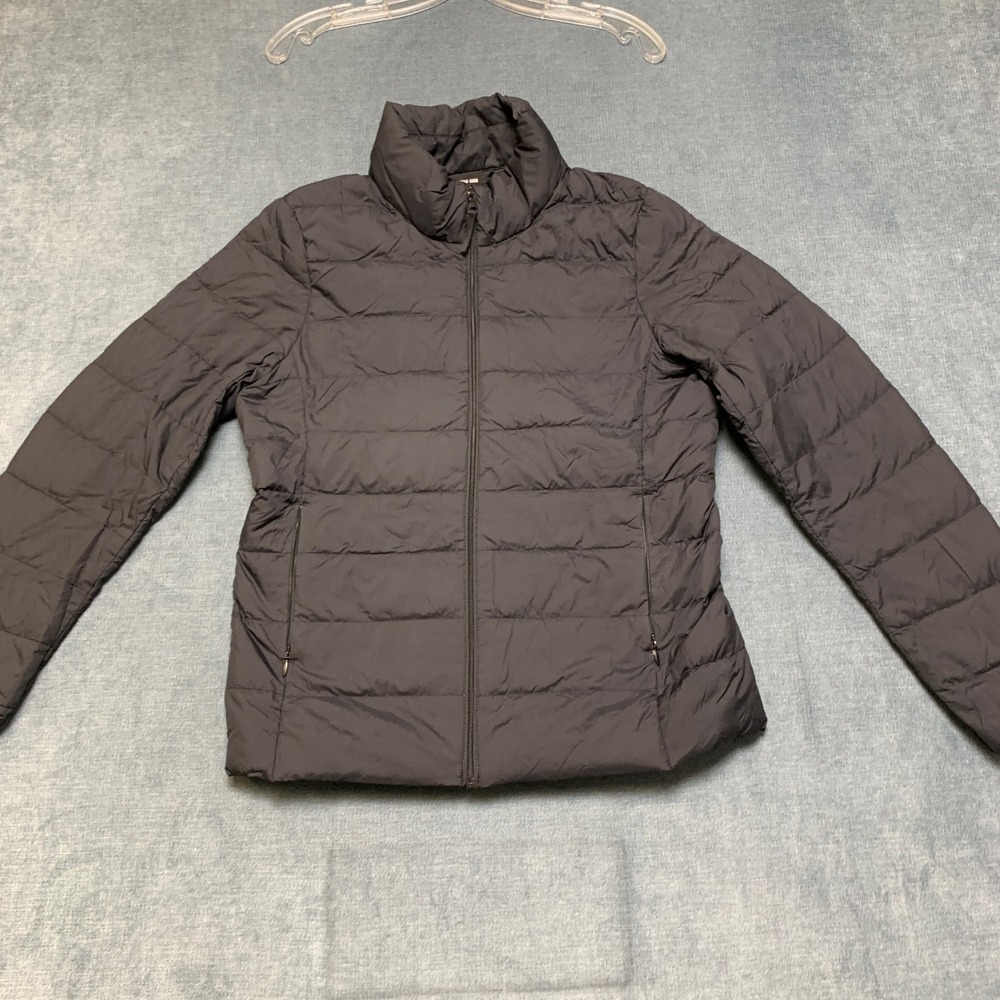 Uniqlo Ultra Light Down Jacket Womens Small Black Long Sleeve Winter Full Zip